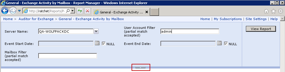 Click the gray arrow to hide the parameters area