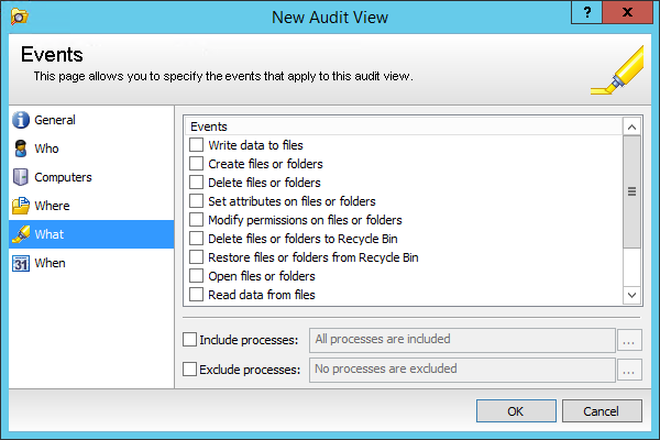 New Audit View - Events page