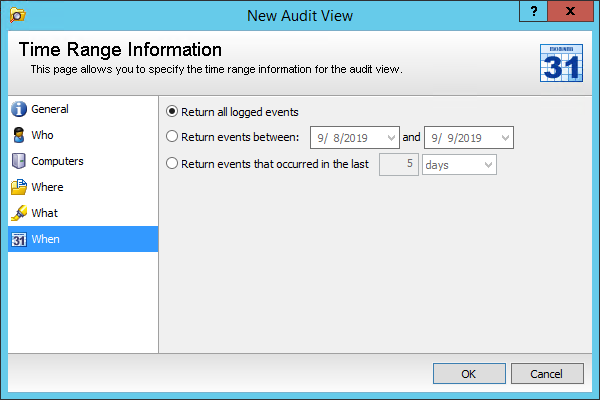 New Audit View :: Time Range