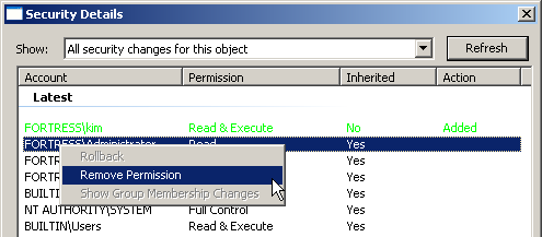 Right-click any permission entry in black and click Remove Permission