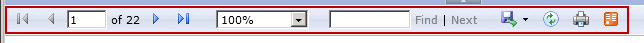 An image of the reporting toolbar in Auditor for SQL Server.